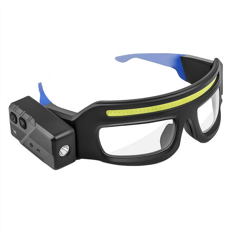 LED Rechargeable Headlight Glasses,smart Safety Glasses – Rechargeable Clip-on with Motion Sensor(5 Modes, Ipx4 Waterproof) (Blue) - Image 1